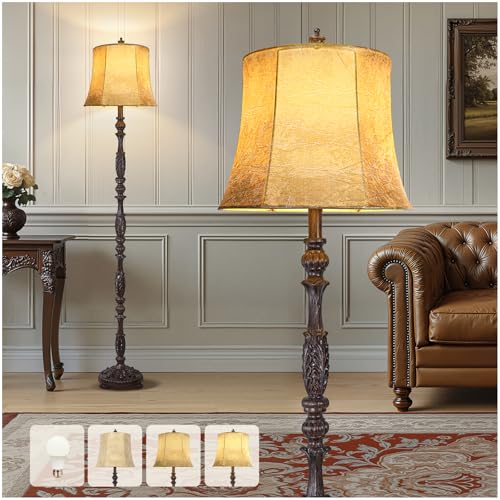 Scenekoy Vintage 66” Tall Floor Lamp for Living Room Bedroom, Dark Brown - color: Dark Brown