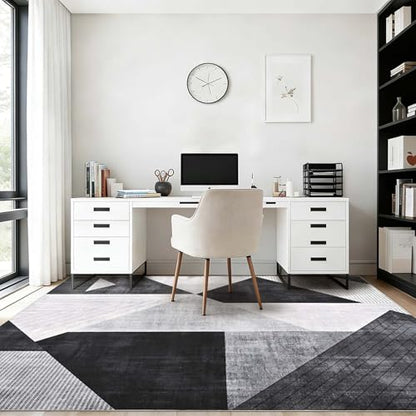 Yinhua Geometric 6x9 Area Rugs Modern Rugs for Living Room Washable, Grey - color: Grey, size: 6' x 9' (Rectangular)