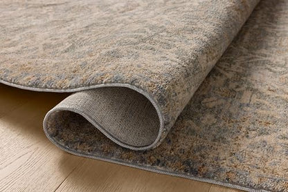 Loloi Magnolia Home Junie Blue/Natural 5'-3" x 5'-3" Round Area Rug - color: Blue / Natural, size: 5'3" (Round)