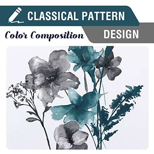 H.VERSAILTEX 100% Blackout Curtains 63 Inches for Kitchen, Grey/Teal - color: Grey/Teal, size: 52"W x 63"L (Pack of 2)