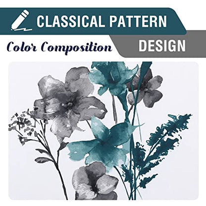H.VERSAILTEX 100% Blackout Curtains 84 Inches for Bedroom, Grey/Teal - color: Grey/Teal, size: 52"W x 84"L (Pack of 2)