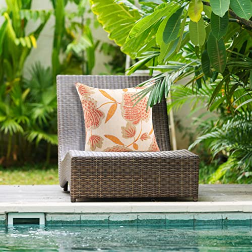 JMGBird Orange Outdoor Pillows 18x18 Throw Pillows with Inserts Included - color: White With Orange