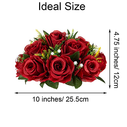 Flower Centerpieces for Wedding Tables: Crimson, 2 Packs - color: Crimson
