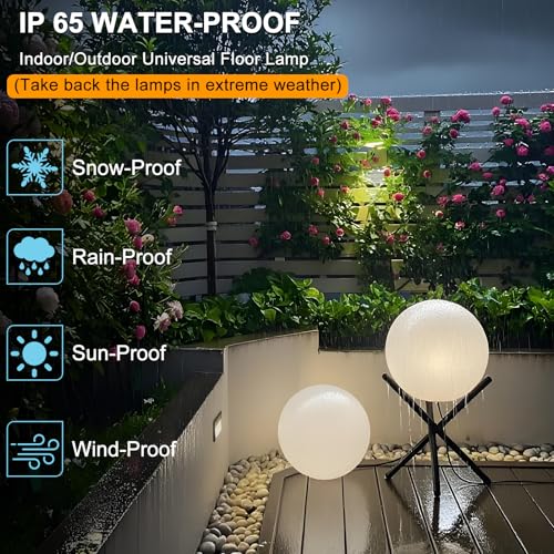 Lightdot Globe Floor Lamp, 12-Inch LED Ball Light 3000K with Tripod Base - color: 15.7''Warm White