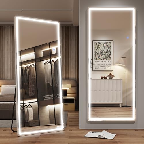 Antok 71"x28" LED Full Length Mirror, Lighted Floor Mirror, Rect - size: 71"L x 28"W, style: Rect Style