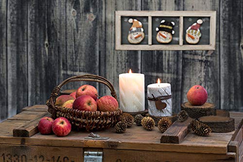 Attraction Design Wood Snowman Wall Decor Hanging Christmas Sign, Rustic Snowmen Decoration Wall Art Wooden Holiday Decorative Sign Hanging Xmas Décor 16.8X6.6in