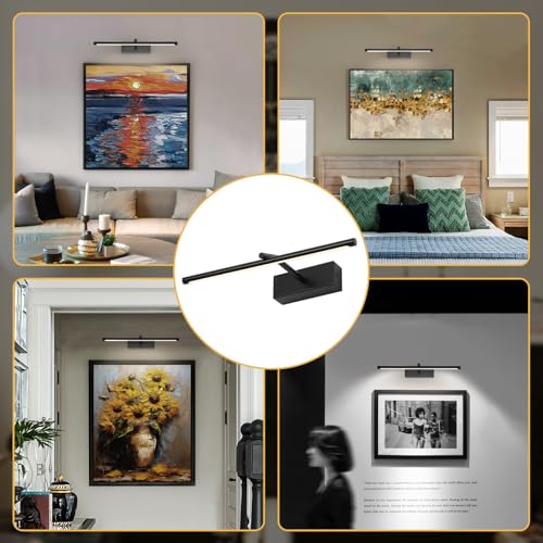 16in Wireless Picture Light, Battery Operated LED Wall Sconce - color: Black
