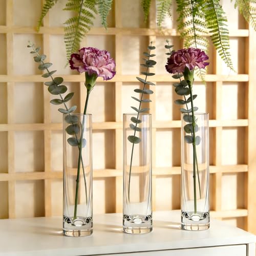 7.48 inch Tall Vases for Flowers,12PCS Glass Cylinder Vase,Bud Vase