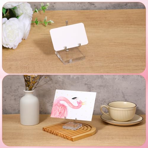 12 Pcs Adjustable Metal Arm Display Stand Crystal Holder Easel Display with Acrylic Base Easel Rock Mineral Stand for Geodes Mineral Agate Collection (Silver, 2 x 2 x 3.2 Inch)