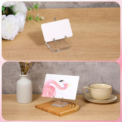 12 Pcs Adjustable Metal Arm Display Stand Crystal Holder Easel Display with Acrylic Base Easel Rock Mineral Stand for Geodes Mineral Agate Collection (Silver, 2 x 2 x 3.2 Inch)
