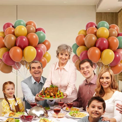 12inch Fall Balloons with Burgundy Brown Thanksgiving balloons - color: Burnt Orange Burgundy