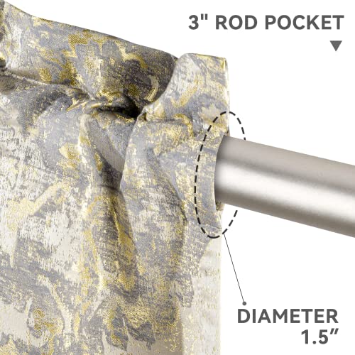 Loom and Mill Luxury Damask Jacquard Valances for Windows, Beige, 54"x18" - color: Rome-beige