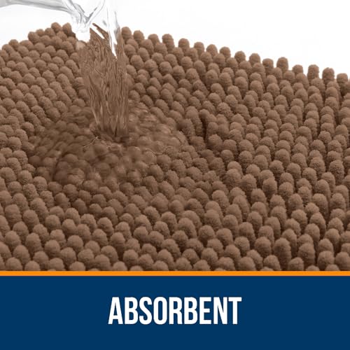 OLANLY Toilet Rugs U-Shaped 20x20, Soft Absorbent Chenille Contour Rugs - color: Mocha, size: 20" X 20" Contour Rug