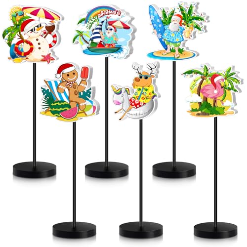 DoubleFill 6 Pcs Christmas in July Decoration for Table Centerpieces - style: Christmas in July Hawaii