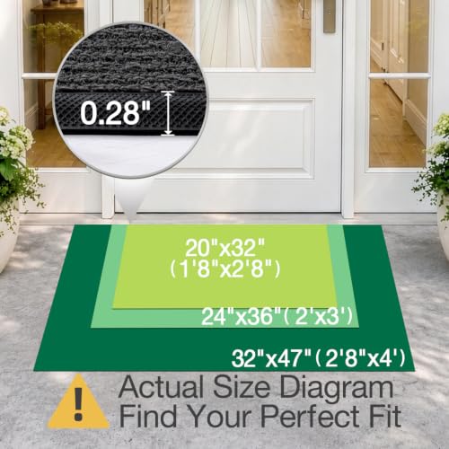 LUMI Outside Welcome Door Mat 20x32, Non-Slip Heavy Duty Dirt Trapper, Grey - color: Grey Gold Tree, size: 20"x32"