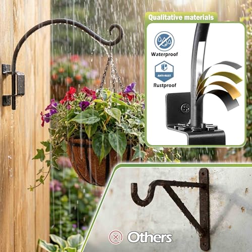 Swivel Bird Feeder Hanger Outdoor: 16 Inch Heavy-Duty Plant Bracket - size: 16 Inch