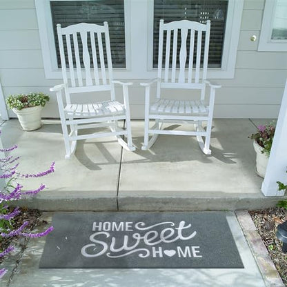 AAZZKANG Gray Long Doormat 48"x18" with Non Slip Rubber Backing Easy to Clean Home Sweet Home Welcome Entrance Mat - color: Dimgray, size: 18" x 48" (Rectangular)