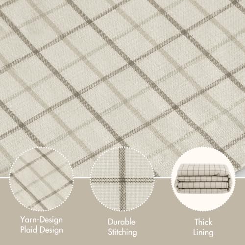 Madison Park Plaid Curtain Thermal Insulated, 1 Panel, 50x95 Natural - color: Rod Pocket & Back Tab, Natural, size: 50"W x 95"L (Pack of 1)