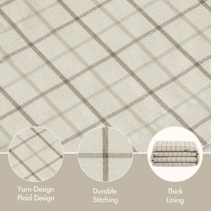 Madison Park Plaid Curtain Thermal Insulated, 1 Panel, 50x95 Natural - color: Rod Pocket & Back Tab, Natural, size: 50"W x 95"L (Pack of 1)