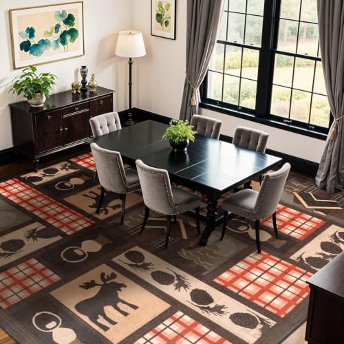 LIANLAM 8x10 Washable Area Rugs for Living Room and Bedroom(8x10,Deer) - color: Deer, size: 8' x 10' (Rectangular)