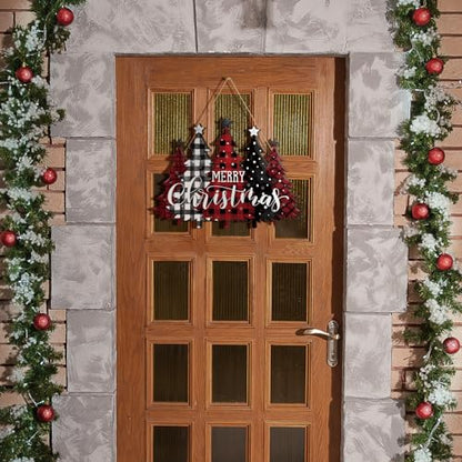 BBTO Christmas Wreath for Front Door Xmas Door Sign(Christmas Tree) - style: Christmas Tree
