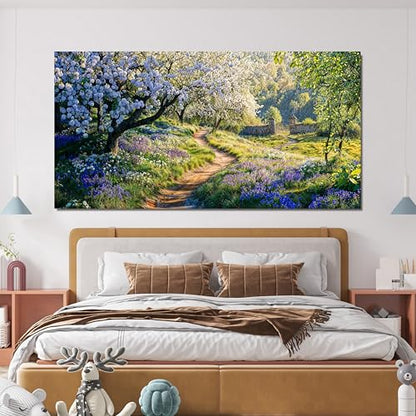 Flower Tree Landscape Wall Art Print Green Wall Art For Living Room 20"x40" - color: XY-P, size: 40"L x 20"W