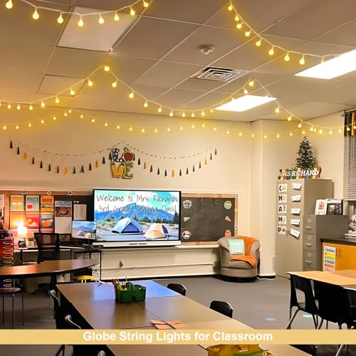 JMEXSUSS Warm White 100 LED Globe Battery Operated Christmas Lights Indoor - color: Warm White, size: 100 LED Battery