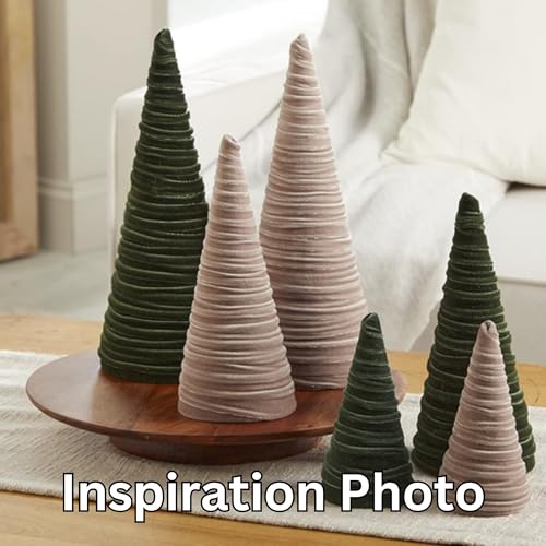 Set of 3 Velvet Cones Modern Christmas Tree (Chocolate Brown Set of 3) - color: Chocolate Brown