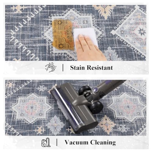Ileading Anti Fatigue Kitchen Mat, Non Slip Cushioned Standing Floor Mat, Waterproof Kitchen Runner Rug, Farmhouse Comfort Padded Mat for Sink, Laundry, Office, Blue, 24''x71'' - color: Blue