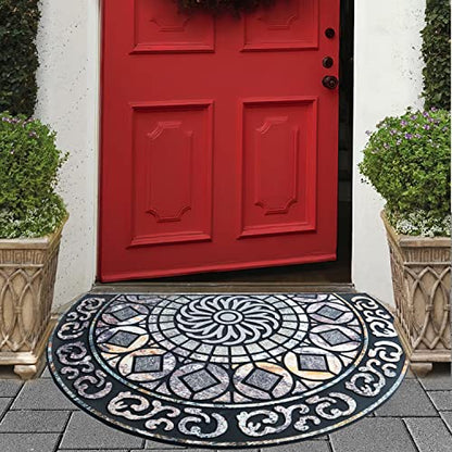 ubdyo Outdoor Rug for Patio, Door Mat Outside Entrance - Grey, 23" x 36" - color: XL Gray Round