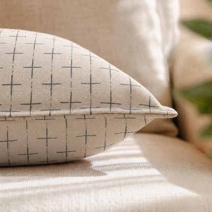 AVOIN colorlife Beige Flange Edge Throw Pillow Covers 20x12 Inch 2PC - color: Beige, size: 20" x 12" (Pack of 2)