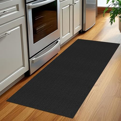 KOZYFLY 2x5 Runner Rug, Washable Non Slip Kitchen Hallway Rug, Black/Grey - color: Black/Charcoal Grey, size: 2' x 5' (Rectangular)