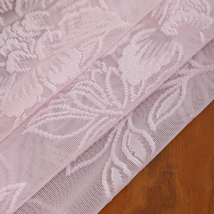 Pink Leaf Floral Lace Shower Curtain with Valance, 72 x 72 Inch 1 Panel - color: Pink, size: 72"W x 72"L (Pack of 1)