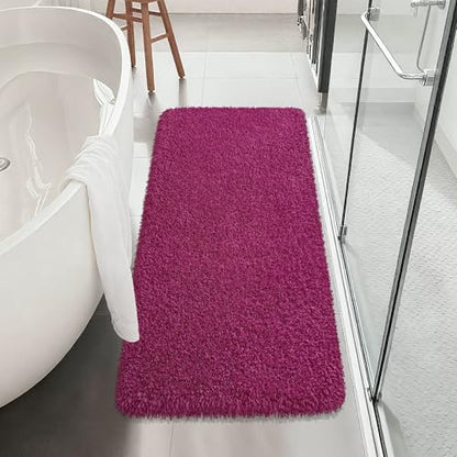 Bathroom Runner Rug 48"x24", Non Slip Long Bath Mat, Burgundy - color: Burgundy, size: 48" x 24" (Rectangular)