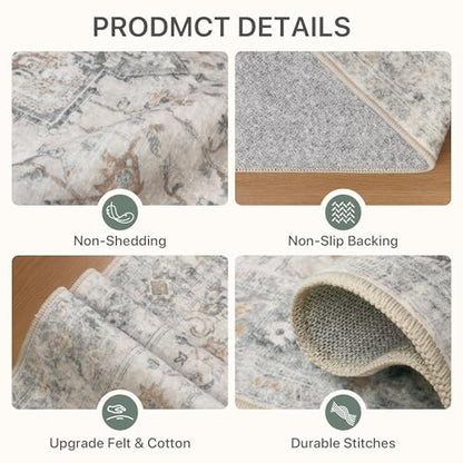 BESBLEE 2x8 Washable Runner Rug Non Slip for Hallway, Light Taupe Brown - color: Light Taupe Brown, size: 2' x 8' (Runner)