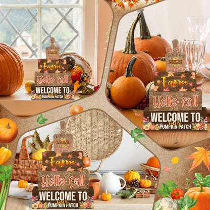 Britimes Fall Harvest Tiered Tray Decor Set, 4 Pack, Wooden - style: Fall Harvest