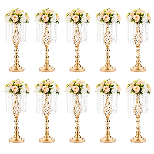 NUPTIO Tall Centerpiece for Wedding Table, Gold, 19.3" Tall, 10 Pcs - color: Gold, size: Medium - 10 Pcs