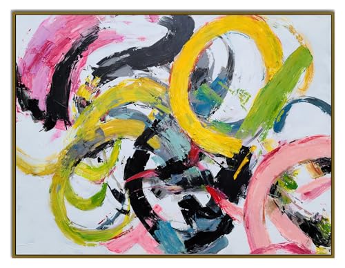 Yihui Arts Abstract Canvas Wall Arts - Hand Painted Textured Contemporary Artwork for Modern Home Decor - color: Abstract Art, size: 24"L x 16"W