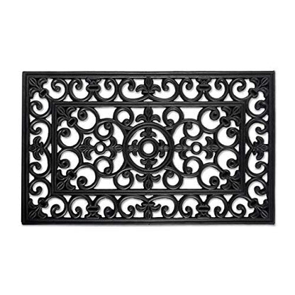DII High Traffic All-Weather Rubber Doormat, 18x30, Scroll - color: Scroll, size: 1'6" x 2'6" (Rectangular)