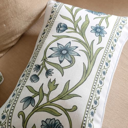 ISAENNE Designer Printed Rectangle Throw Pillow Cover,Set of 2,20"x12" - color: Mosella E, size: 20" x 12" (Pack of 2)