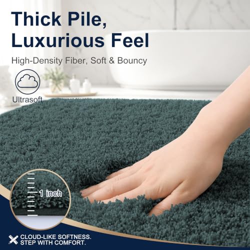 OLANLY Microfiber Large Bathroom Rugs 40x32, Soft Bath Mat, Blackish Green - color: Blackish Green, size: 40" X 32"
