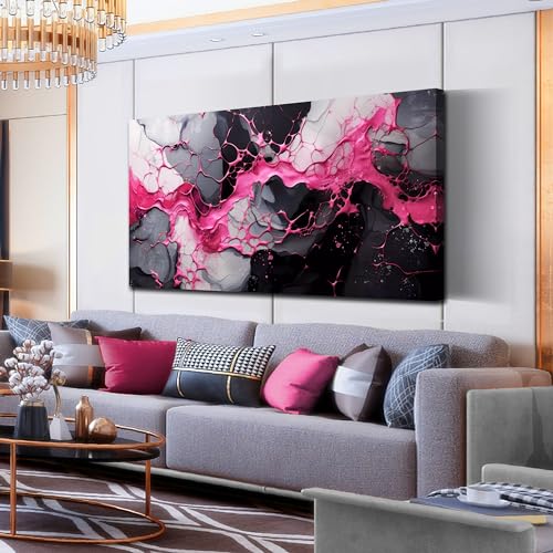GUGIKA Pink Wall Art for Living Room, Abstract Canvas Wall Decor for Bedroom Decor, Modern Print Paintings, Size 24x48 Inches - color: ABSTRACT-15, size: 48"L x 24"W