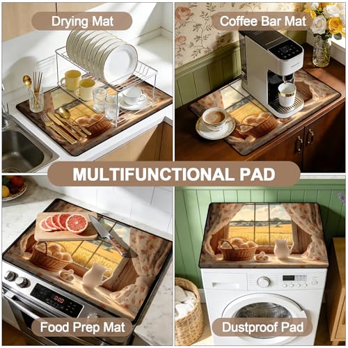 Versatile Stove Guard Mat for Electric Stoves - All-in-One Heat-Resistant Protector Mat, Non-Slip Kitchen Counter Mat 28''x20'' - color: F3078