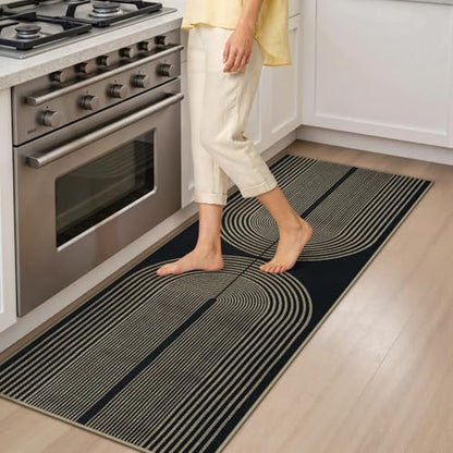 Kitchen Mats Sets of 2 PCS, Non Slip Washable Kitchen Floor Mats - color: Rainbow, size: 17.3"x47"