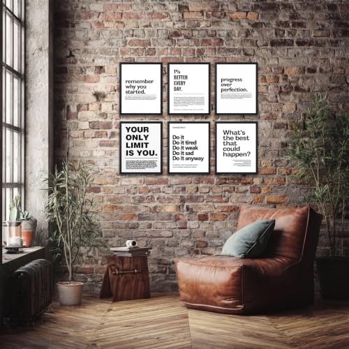 6 Pcs Motivation Canvas Wall Art Motivate Quote Wall Decor 8×10in Unframed - color: office quote-unframed