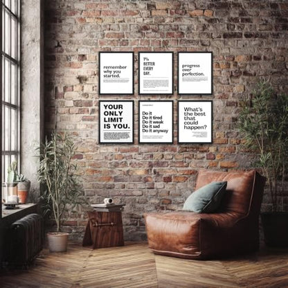 6 Pcs Motivation Canvas Wall Art Motivate Quote Wall Decor 8×10in Unframed - color: office quote-unframed