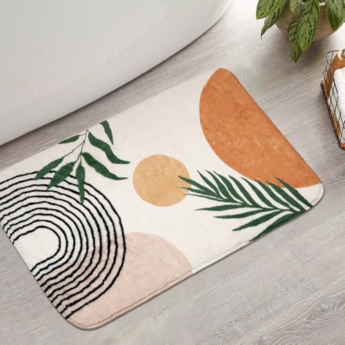 Bathroom Rugs Non-Slip Boho Bath Mat, Small Cute Bath Mat Soft Washable Bath Rug for Bathtub Boho Bathroom Decor - color: Orange, size: 1'8" x 2'8" (Rectangular)