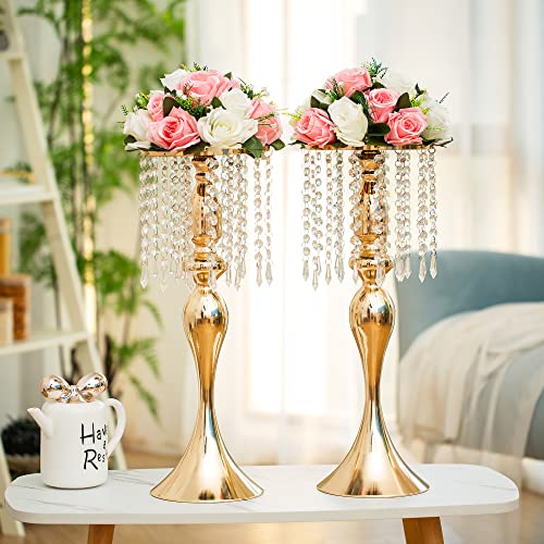 Flower Centerpieces for Wedding Tables: Pink & White, 2 Packs - color: Pink & White