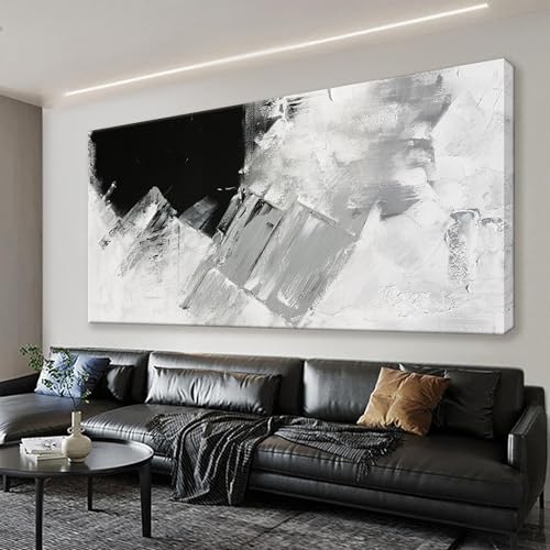 Abstract Canvas Art Wall Decor Painting Home Wall Decor 20x40 Inch - color: black white grey, size: 40"L x 20"W