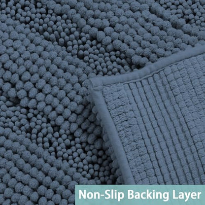Turquoize Small Bathroom Rug 17x24, Soft Chenille Bath Rug, Blue Indigo - color: Blue Indigo, size: 17" x 24"